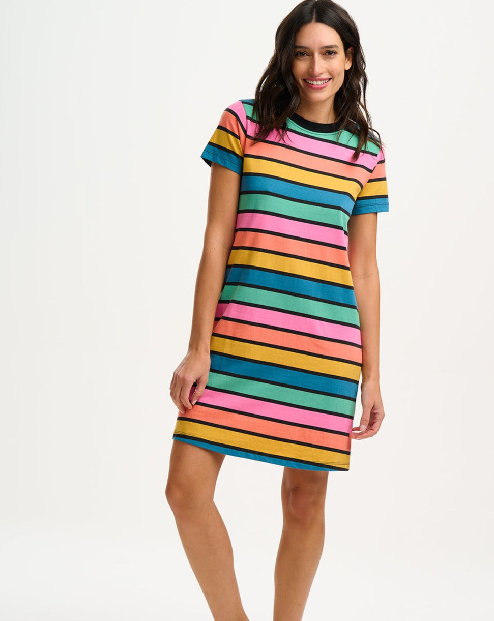 Sugarhill -Sia T-shirt Dress - Multi, Beach Hut Stripes