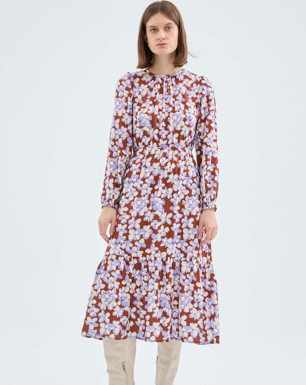 Compania - Midi Flared Dress with floral Print