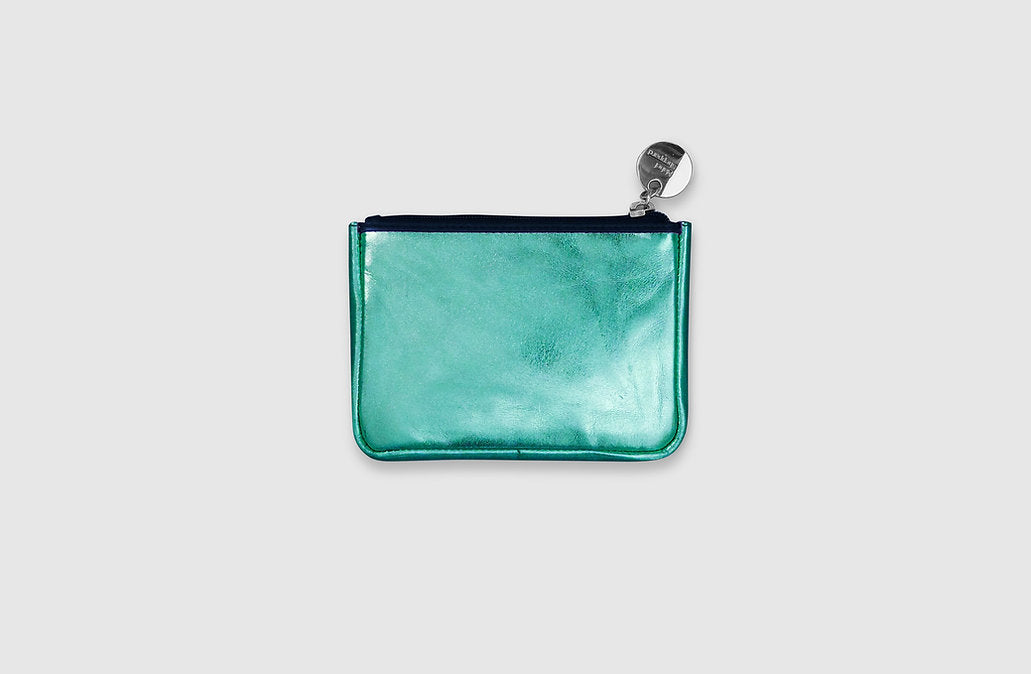 Mabel Sheppard - Metallic Leather Happy Purse - Green