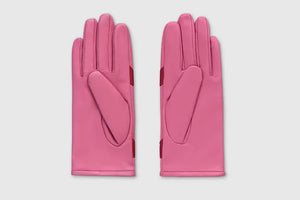 Mabel Sheppard - Heart Leather Gloves - Pink and Red