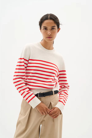 Inwear - Wallis/W O-neck Pullover - Red Stripe