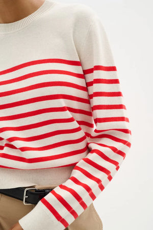 Inwear - Wallis/W O-neck Pullover - Red Stripe