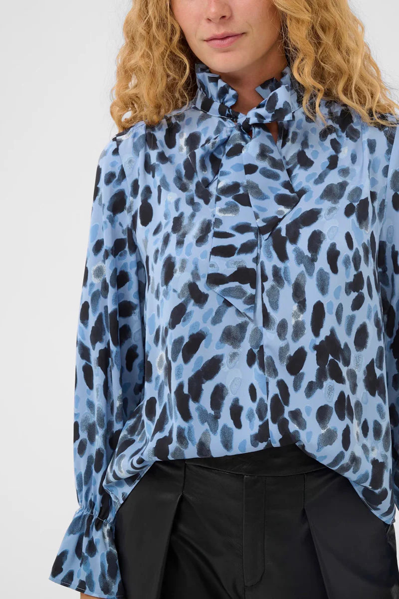 Inwear - Gracie Printed Blouse - Blue Painted Dot