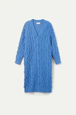 Comp - Long Blue Knit Cardigan