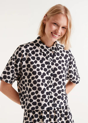 Compania - Polka Dots Top - Black & Ecru