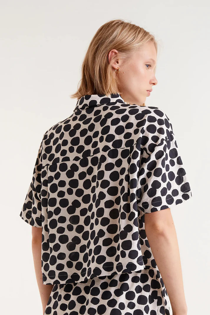 Compania - Polka Dots Top - Black & Ecru