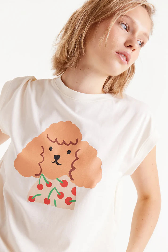 Compania - Cherry Dog T-Shirt - Ecru