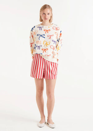 Compania - Bow Print Sweatshirt - Cream