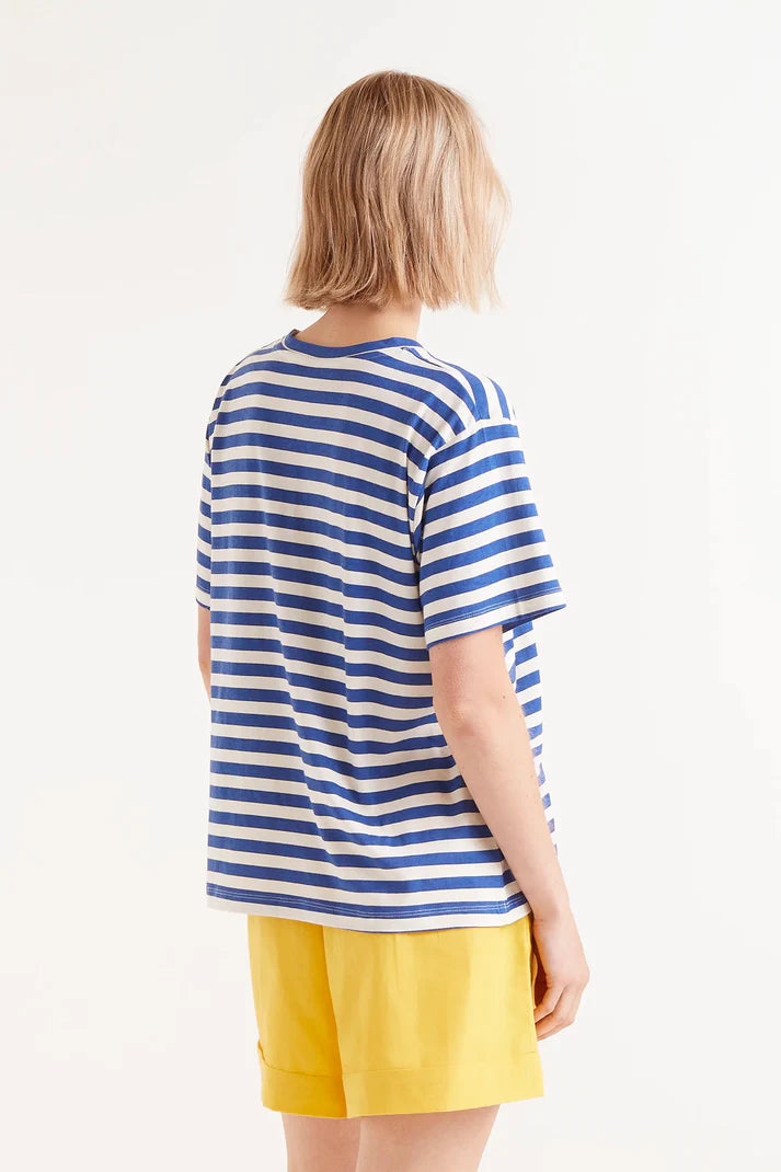 Compania - Striped T-Shirt - Blue & White