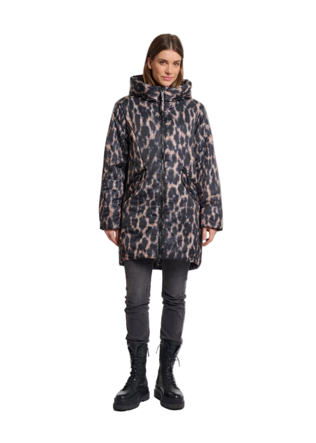 Rino & Pelle - Lune Padded Hooded Coat - Leopard