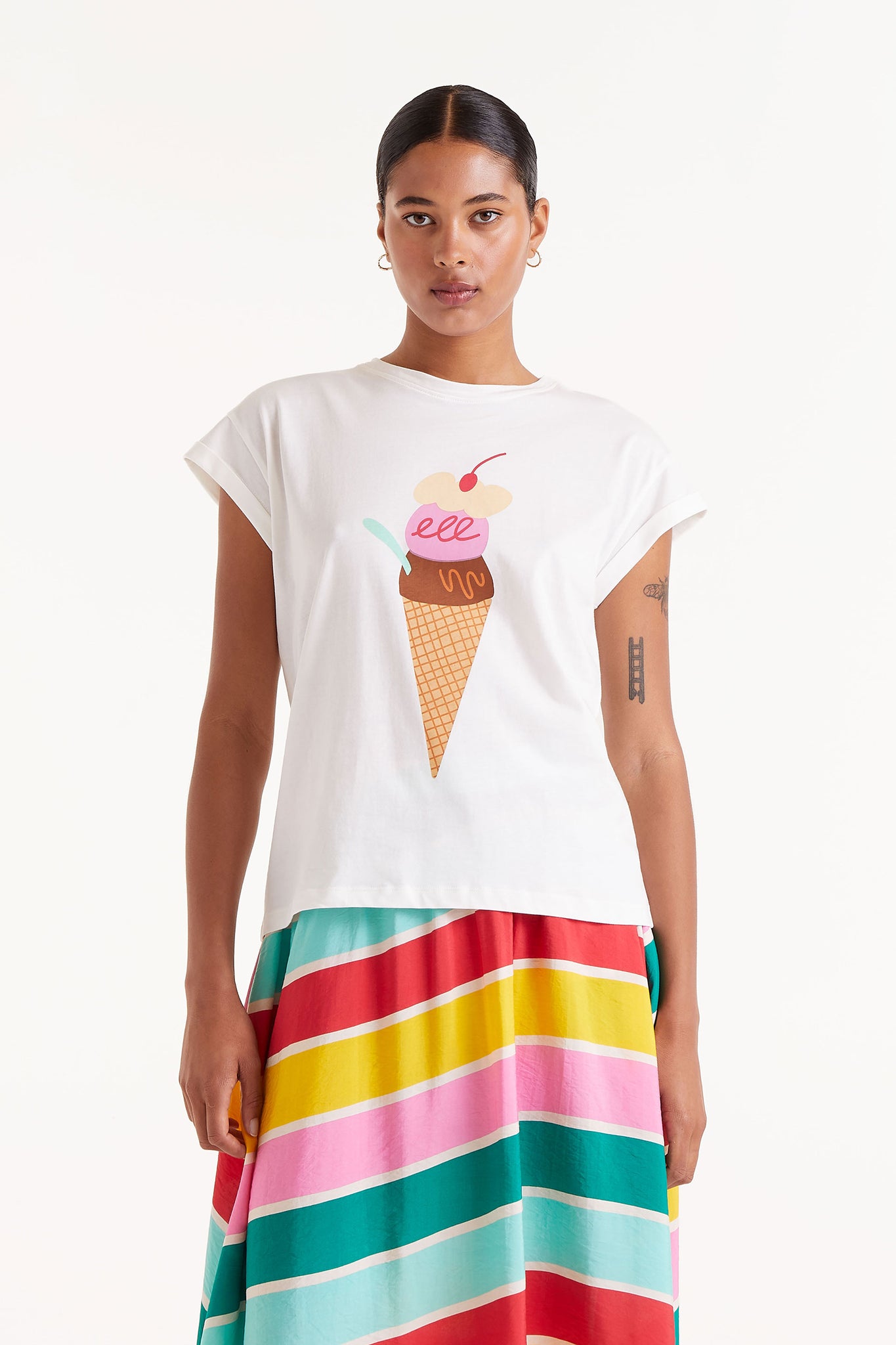 Compania - Ice Cream Tshirt - White