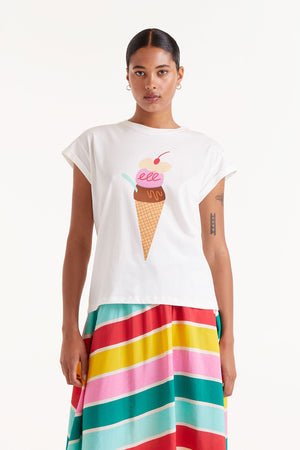 Compania - Ice Cream Tshirt - White