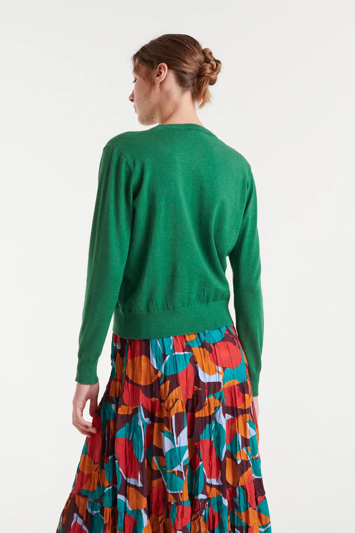 Compania - Blue Heart Jumper - Green Knit