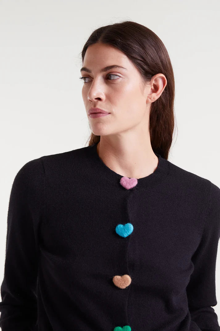 Compania - Heart Button Cardi - Blackj