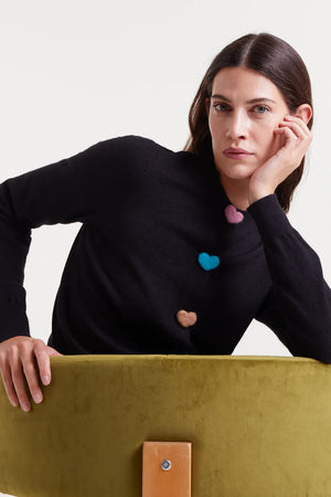 Compania - Heart Button Cardi - Blackj