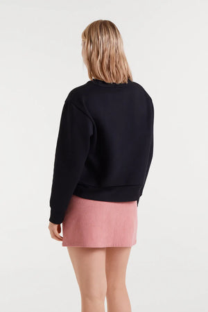 Compania - Flower Print Sweatshirt - Black