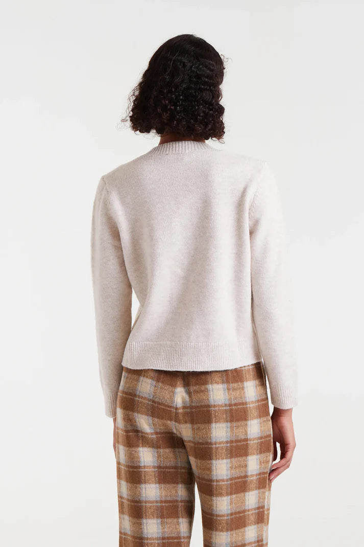 Compania - Coloured Button Cardigan - Beige