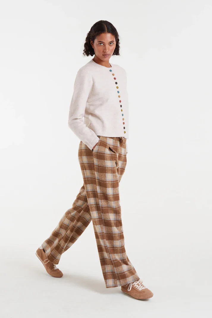 Compania - Coloured Button Cardigan - Beige