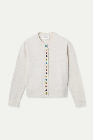 Compania - Coloured Button Cardigan - Beige