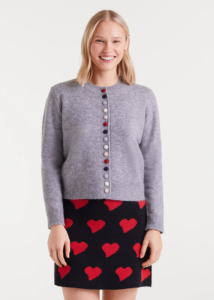 Compania - Coloured button cardigan - Grey