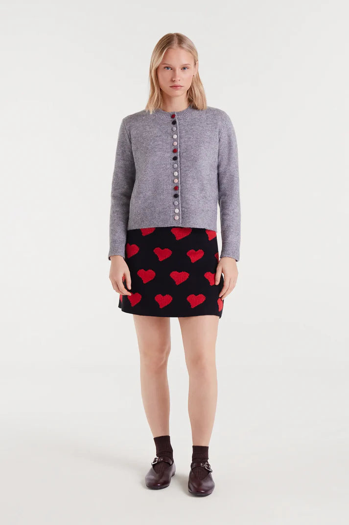Compania - Coloured button cardigan - Grey