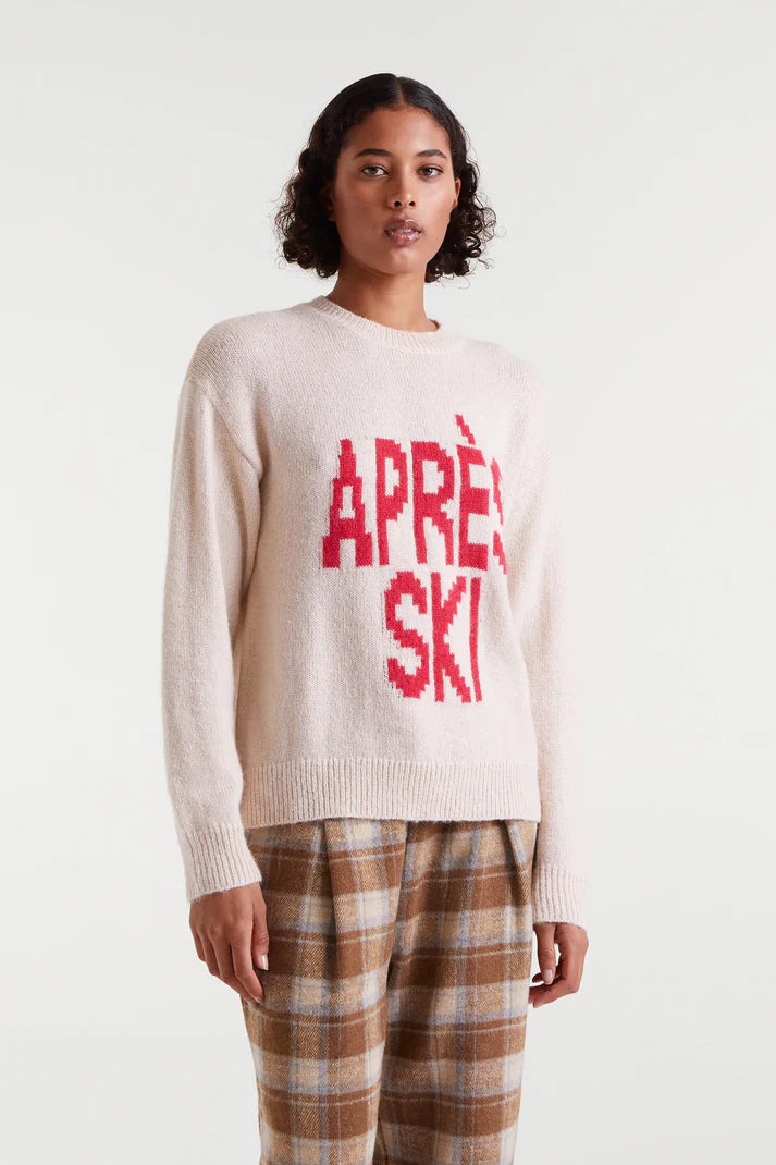 Compania - Apres Ski Sweater - Ecru & Red
