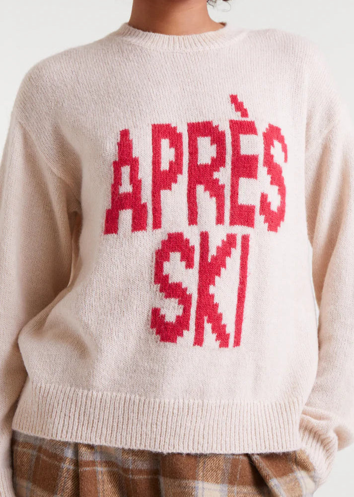 Compania - Apres Ski Sweater - Ecru & Red