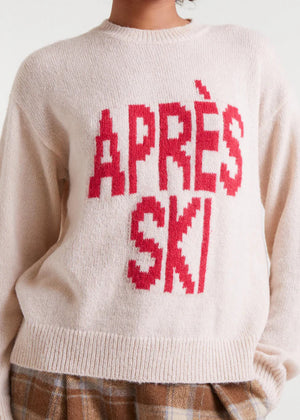 Compania - Apres Ski Sweater - Ecru & Red