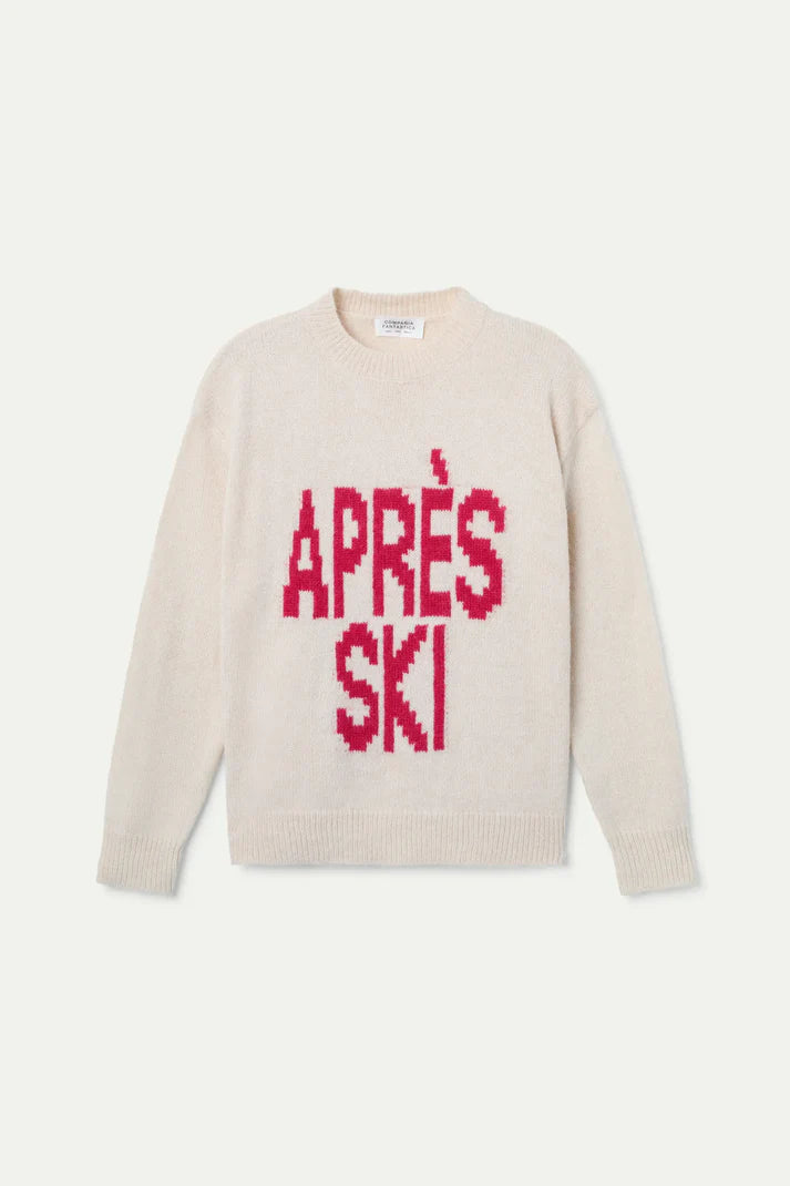 Compania - Apres Ski Sweater - Ecru & Red