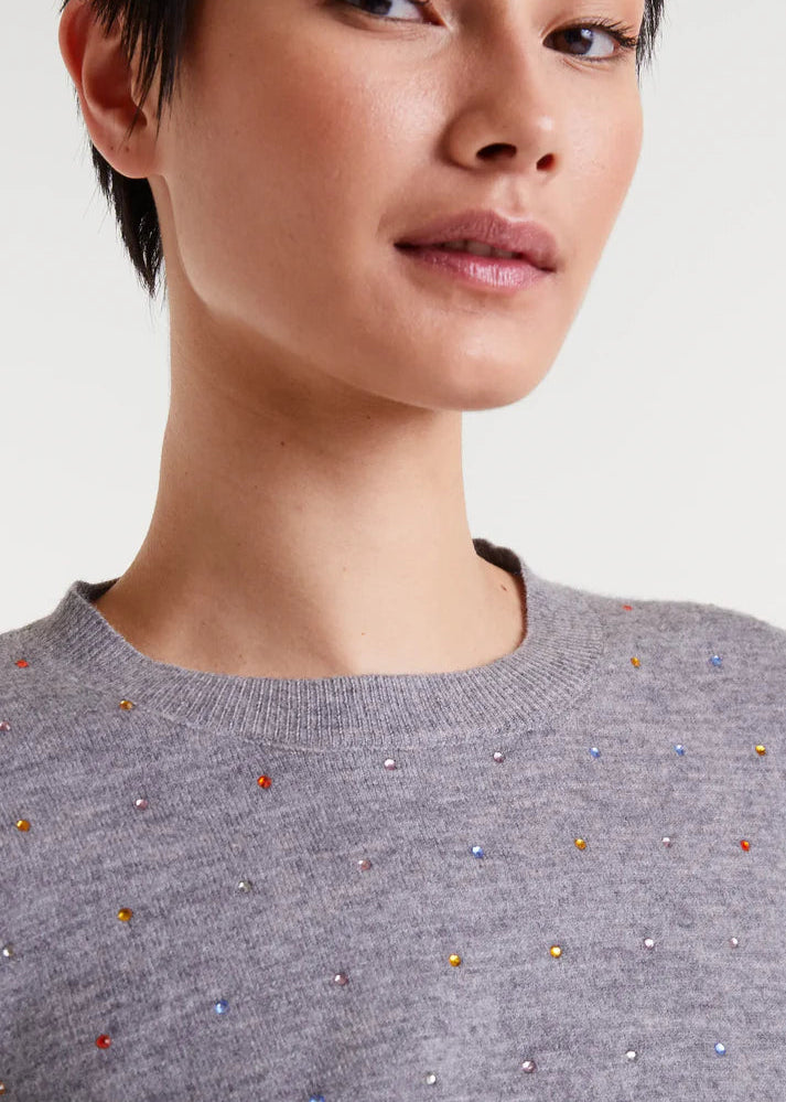 Compania - Coloured Sparkle Jumper - Grey