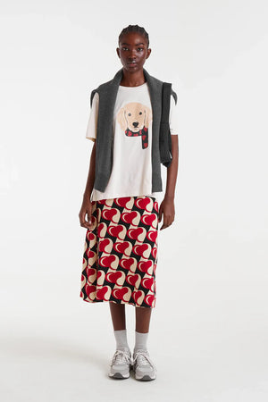 Compania - Dog with Heart Scarf Tee - Ecru