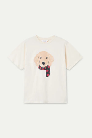 Compania - Dog with Heart Scarf Tee - Ecru