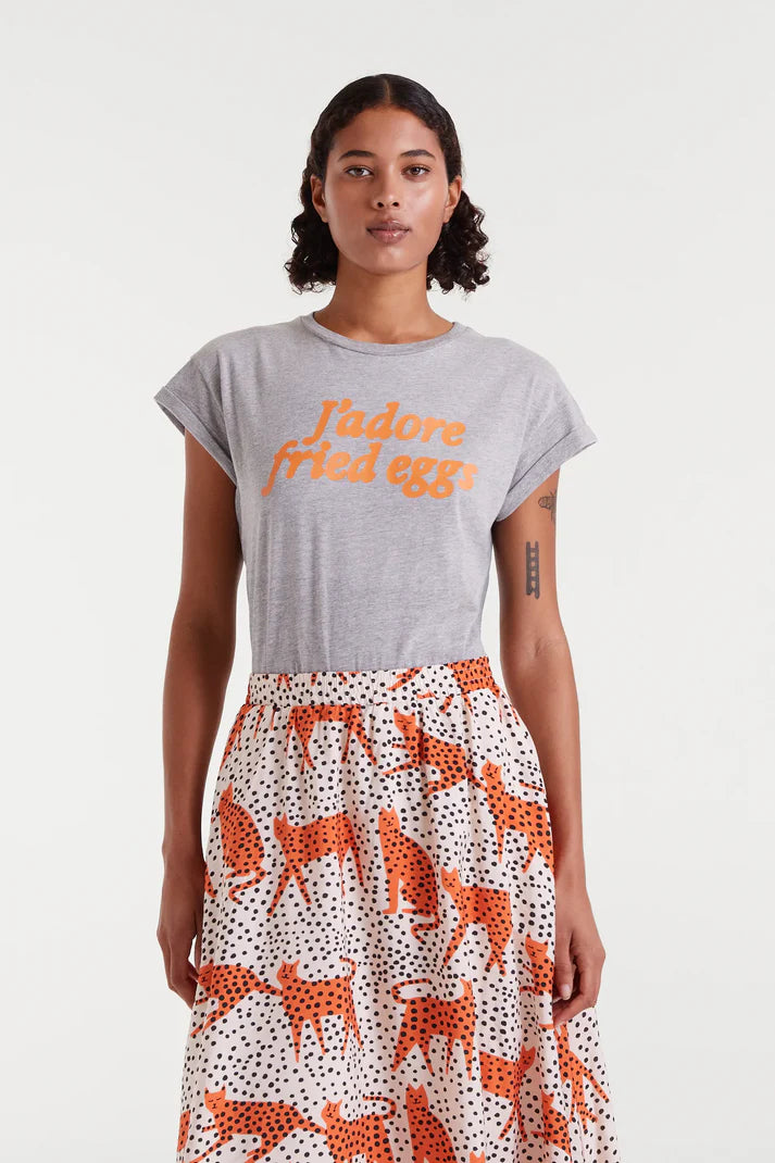 Compania - Fried Egg Tee - Grey & Orange
