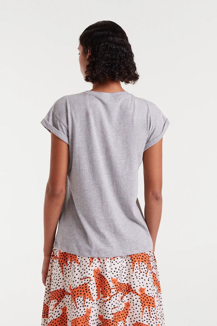 Compania - Fried Egg Tee - Grey & Orange