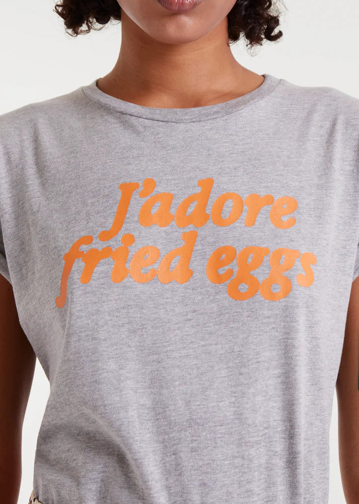 Compania - Fried Egg Tee - Grey & Orange