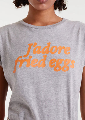 Compania - Fried Egg Tee - Grey & Orange