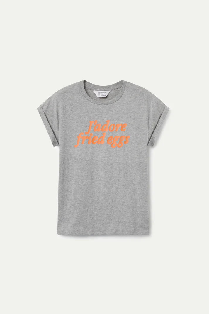 Compania - Fried Egg Tee - Grey & Orange