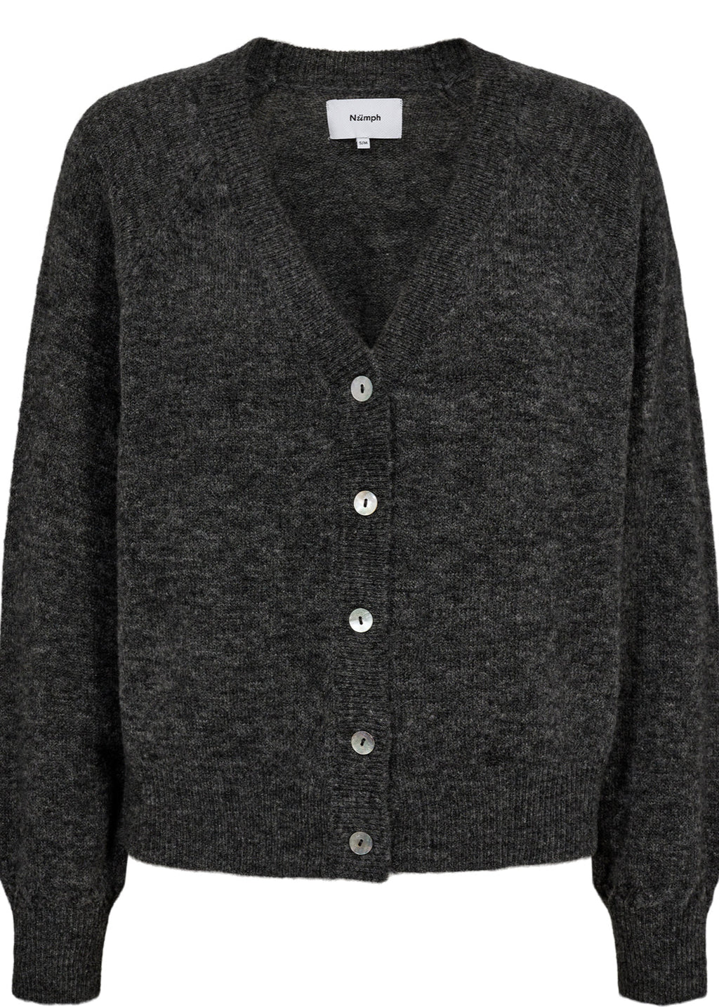 Numph - Nuriette V Neck Cardigan - Dark Grey