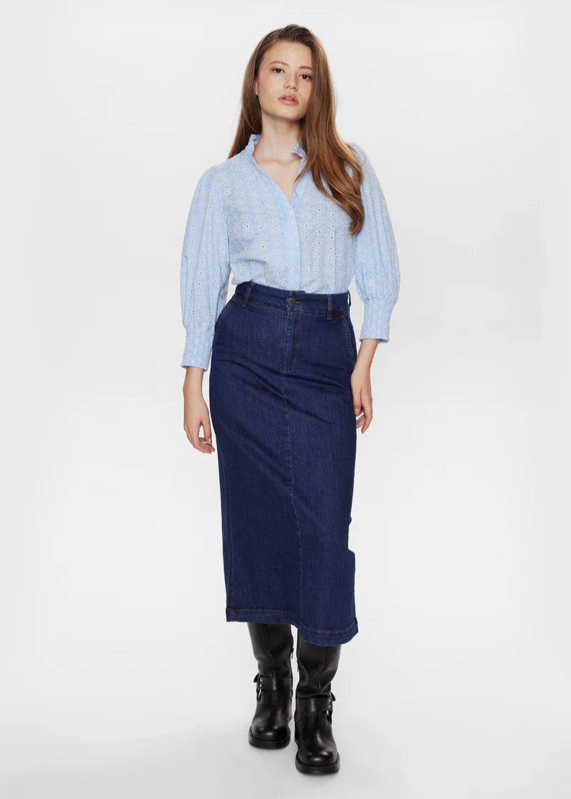 Numph - Nuamber Skirt - Dark Blue Denim