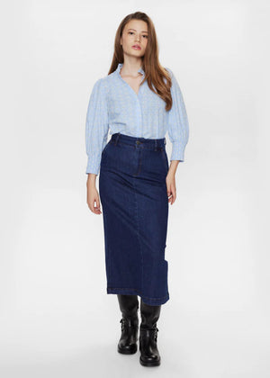 Numph - Nuamber Skirt - Dark Blue Denim