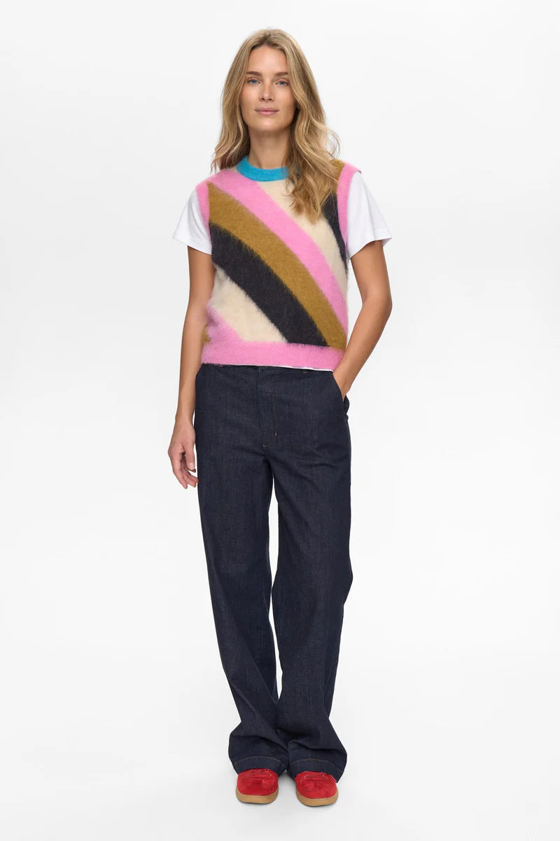 Numph - Nusuri Multi Stripe Vest - Obsidian