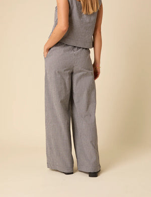 Nobody's Child - Reese Gingham Relaxed Trouser Black