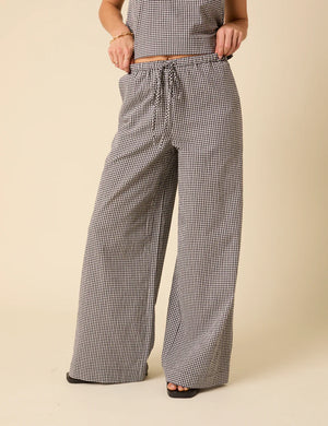 Nobody's Child - Reese Gingham Relaxed Trouser Black
