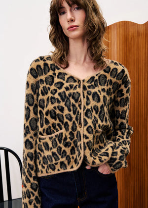 FRNCH - Begonia Cardigan - Leopard