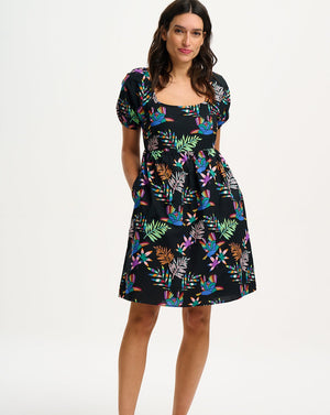 Sugarhill -  Agatha Smock dress - Black Toucans