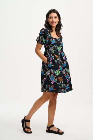 Sugarhill -  Agatha Smock dress - Black Toucans