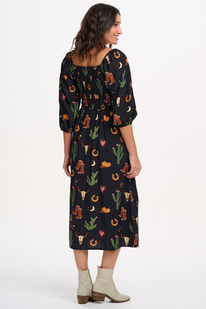 Sugarhill - Zinnia Midi Shirred Dress