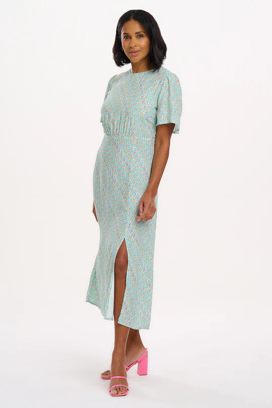Sugarhill - Kay Midi Tea Dress - White/Multi Garden Waves