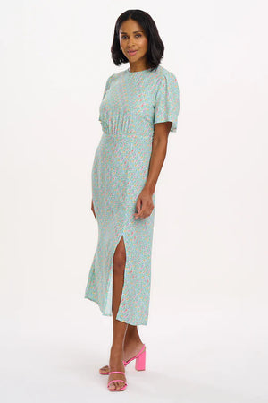 Sugarhill - Kay Midi Tea Dress - White/Multi Garden Waves