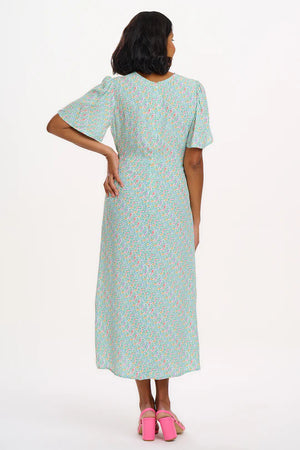 Sugarhill - Kay Midi Tea Dress - White/Multi Garden Waves